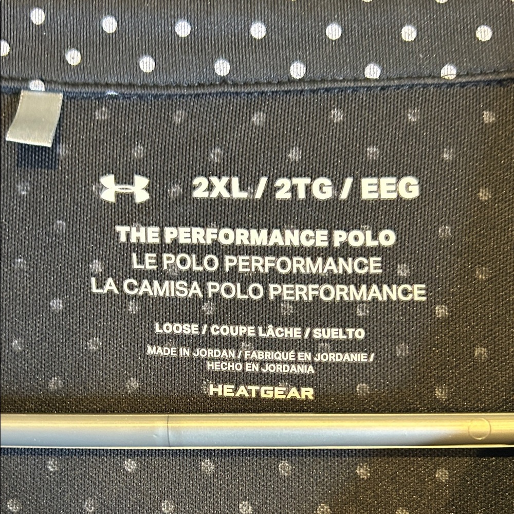 Mens Under Armour Match Play Printed Polo Golf Size XXL Polka Dot - Picture 4 of 10
